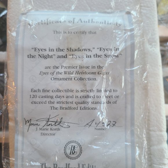 Vintage Bradford Edition Wolf Christmas Ornaments 1999 Eyes of the Wild - Picture 14 of 16
